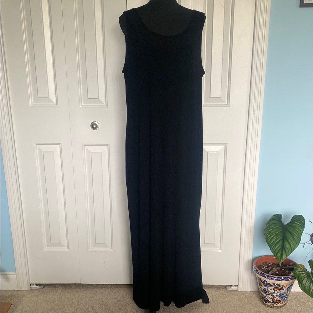 Alex Evenings Size 22 Women's Petite Ribbed Black Maxi Dress